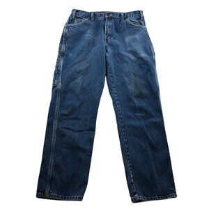 Dickies Mens Work Jeans Size 34x32 Relaxed Fit Blue Denim Straight Casual
